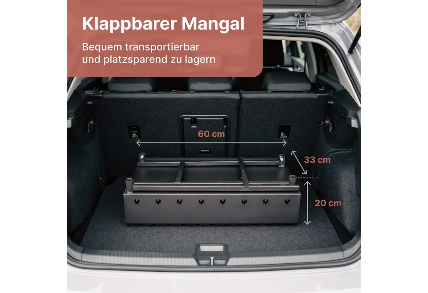 BIG-PAN Klappbarer Mangal-Grill Stahl 9 Spießplätze Schwarz - Bild 5