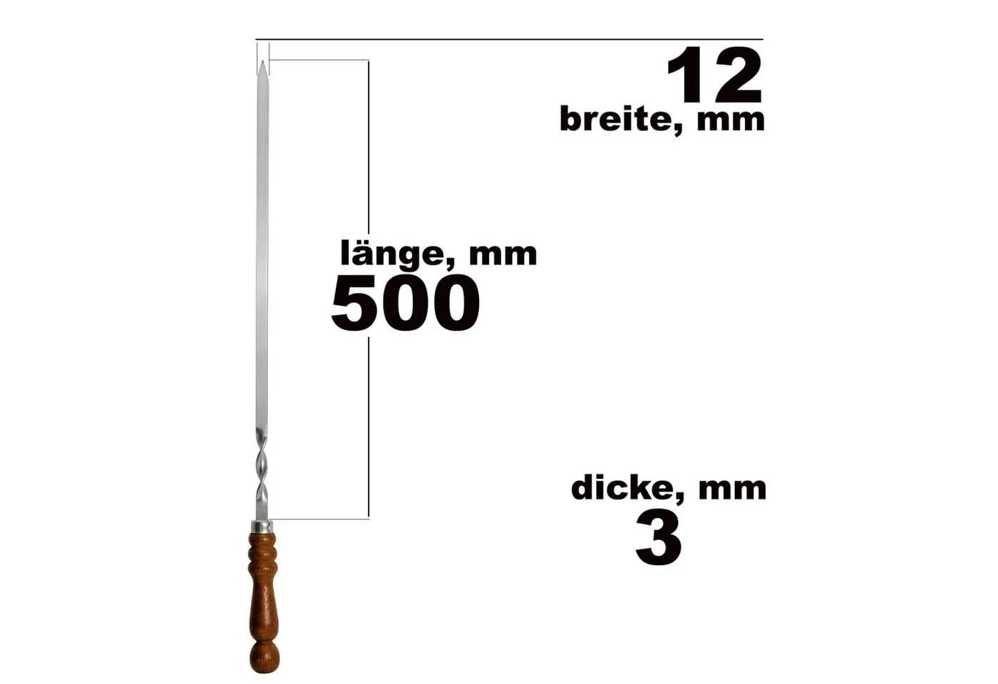 BIG-PAN Schaschlikspieße Set 12-tlg. Edelstahl mit Holzgriff & Tasche - Bild 4
