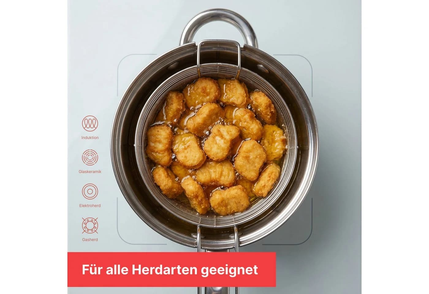 BIG-PAN Frittiertopf 3,5L Edelstahl mit Korb & Deckel - Bild 5
