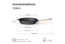 BIG-PAN Schmorpfanne Gusseisen 26 cm mit abnehmbarem Holzgriff Bild 1