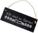 Dekolando Schiefer Hängedekoration „Wir sind im Garten“ Grau Bild 2