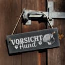 Dekolando Hängedekoration Vorsicht Hund American Bully Schiefer Bild 1