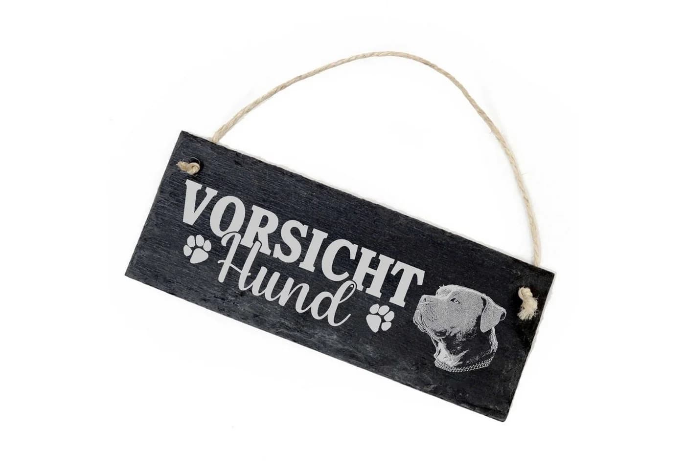 Dekolando Hängedekoration Vorsicht Hund American Bully Schiefer - Bild 2