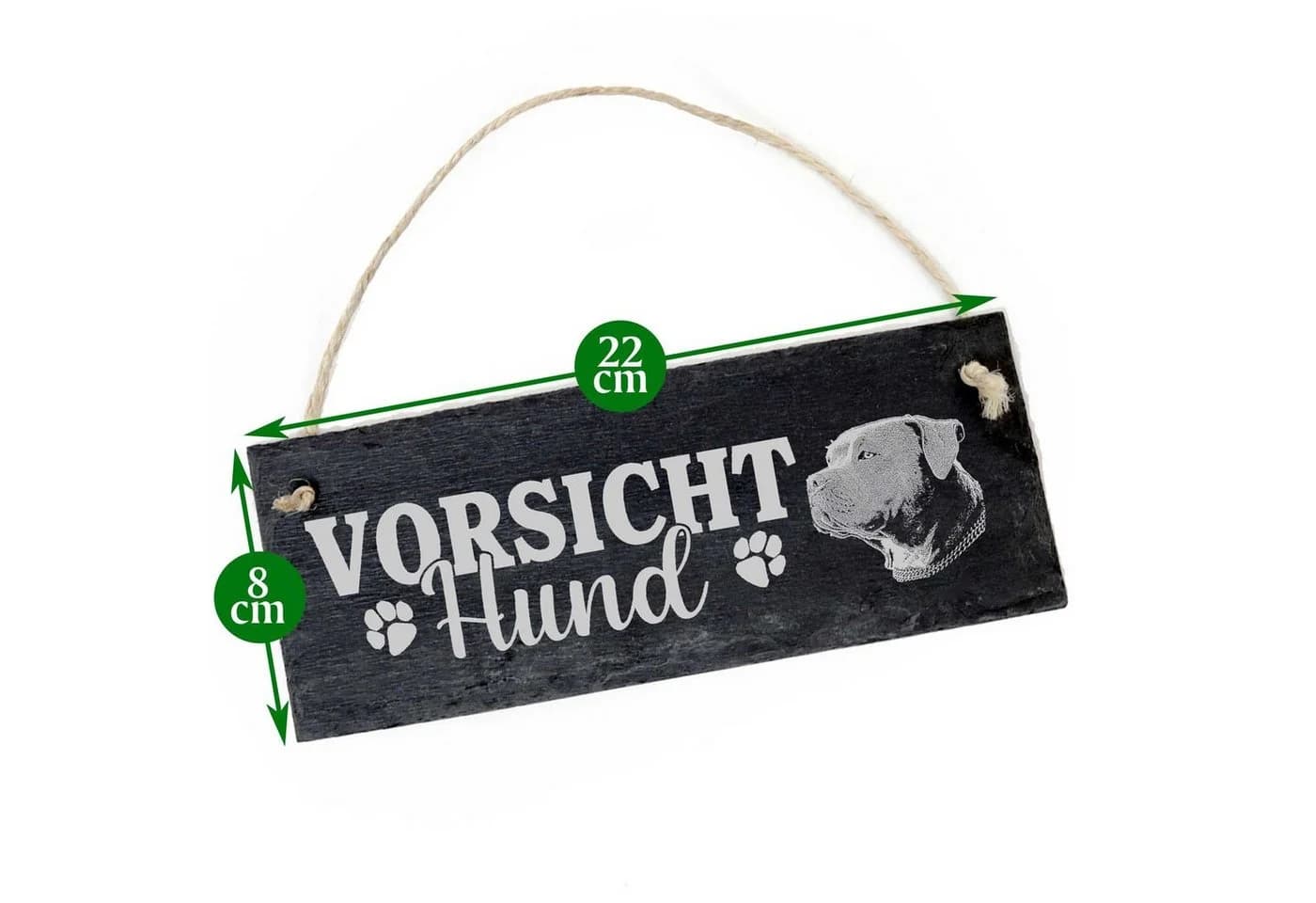 Dekolando Hängedekoration Vorsicht Hund American Bully Schiefer - Bild 3