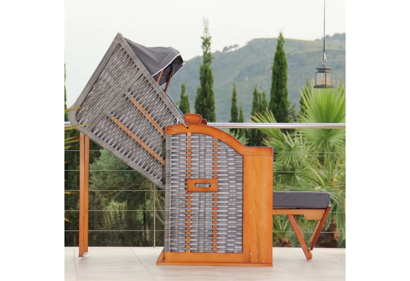 DERKORB Strandkorb Der Klassiker 1-Sitzer Anthrazit Polyrattan - Bild 5