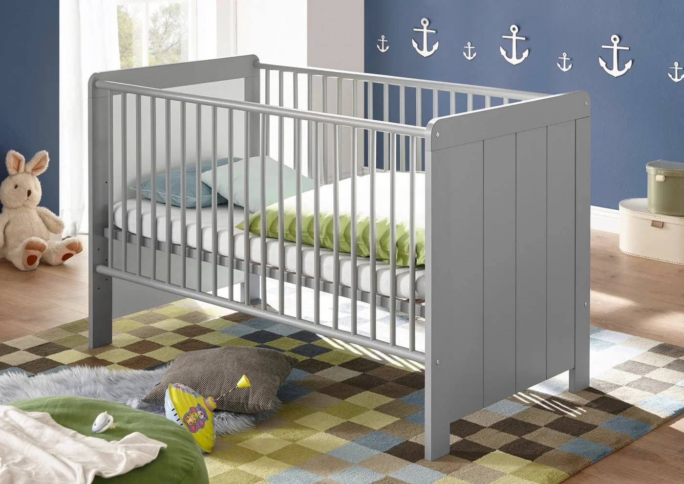 möbel-direkt.de Babyzimmer-Komplettset Larissa 4-tlg. Grau/Braun - Bild 1