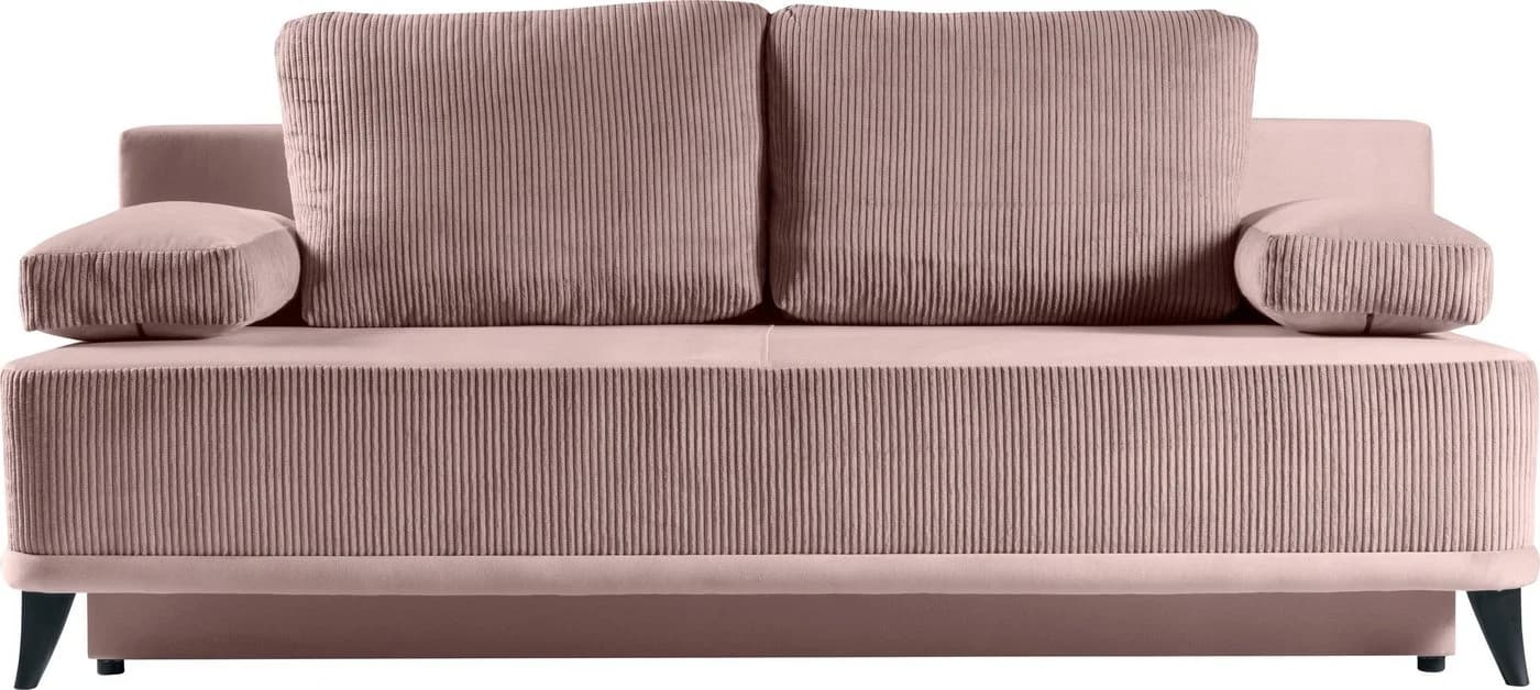 WERK2 Schlafsofa Rosso Rosé mit Schlaffunktion und Bettkasten