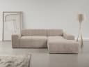 Ecksofa WERK2 Zeus-L Hellgrau/Beige mit Ottomane Bild 2