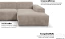 Ecksofa WERK2 Zeus-L Hellgrau/Beige mit Ottomane Bild 3