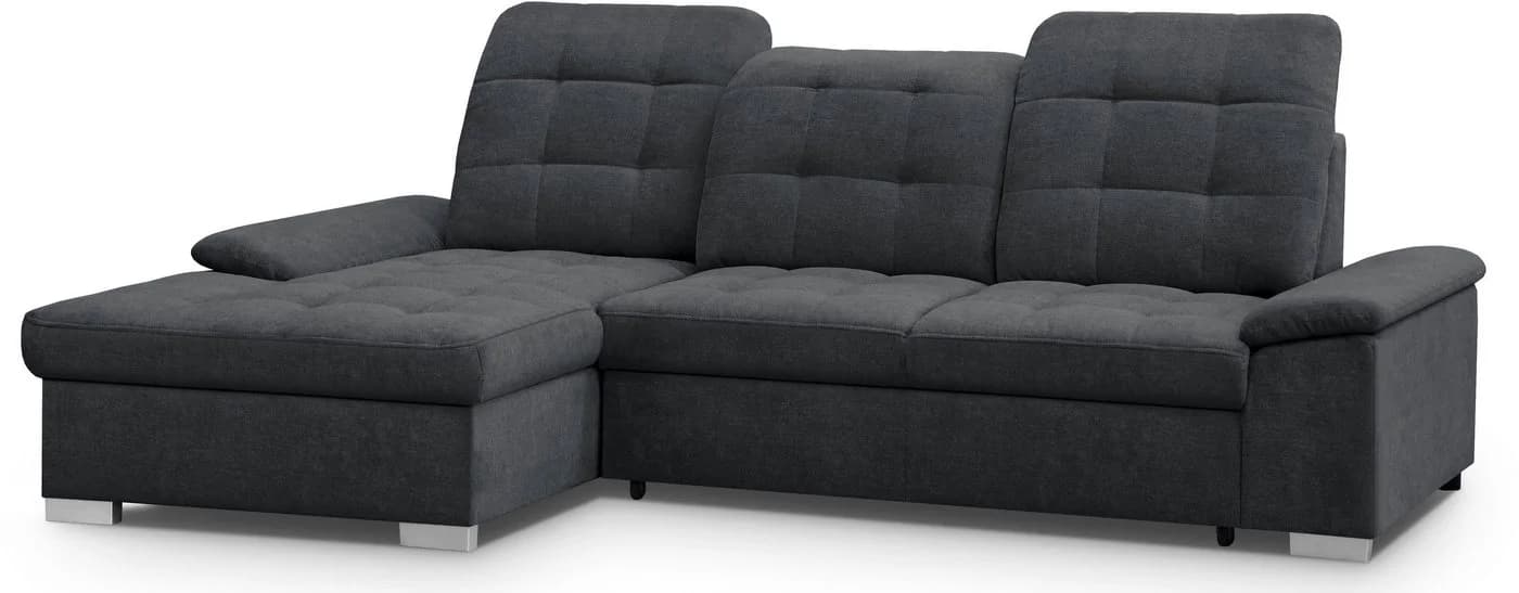 Ecksofa WERK2 Carmen mit Bettfunktion & Bettkasten Anthrazit