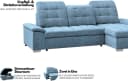 Ecksofa WERK2 Carmen Anthrazit mit Bettfunktion & Sitztiefenverstellung Bild 3