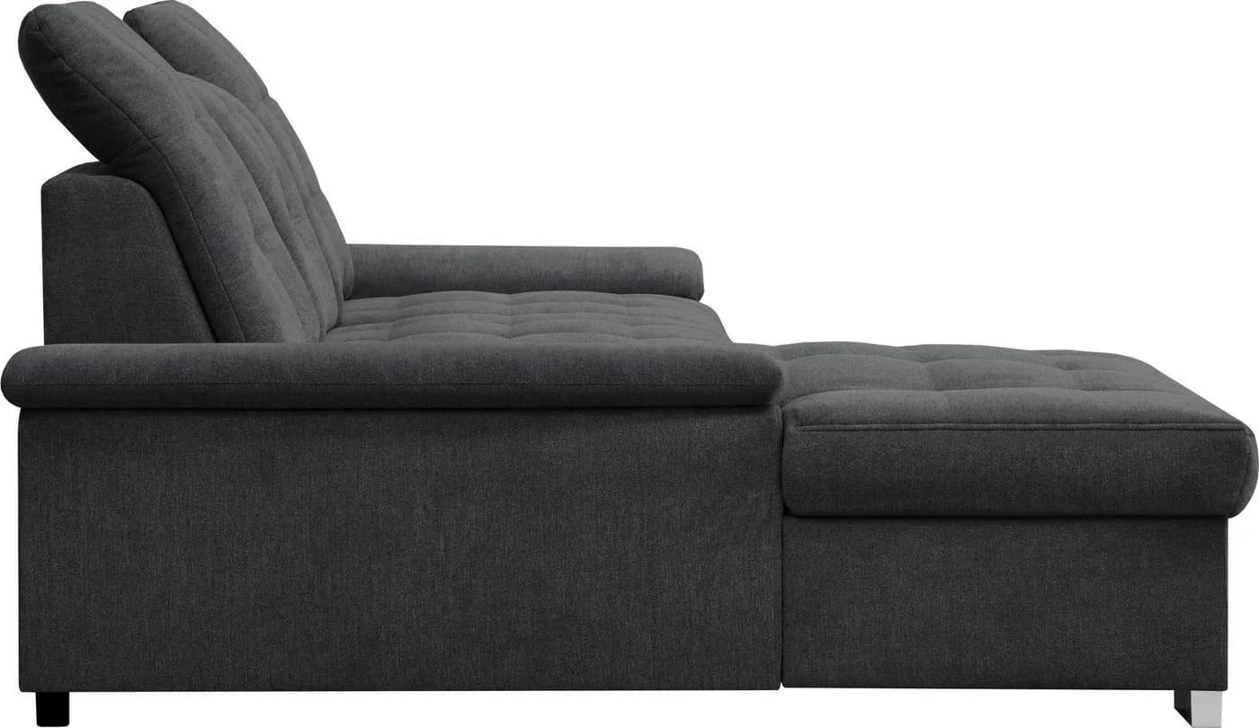 Ecksofa WERK2 Carmen Anthrazit mit Bettfunktion & Sitztiefenverstellung - Bild 5