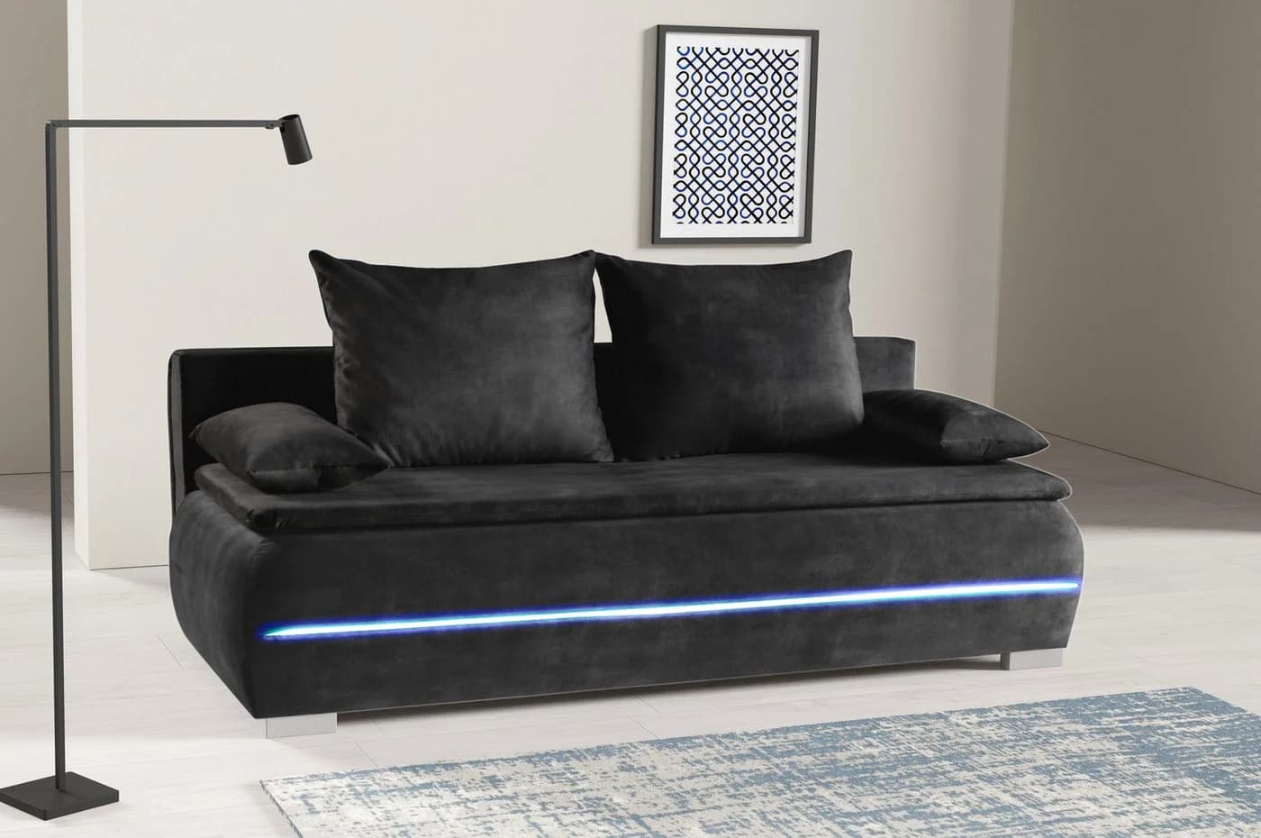 WERK2 Schlafsofa Tekla LED 2-Sitzer mit Bettkasten & RGB-LED - Bild 2