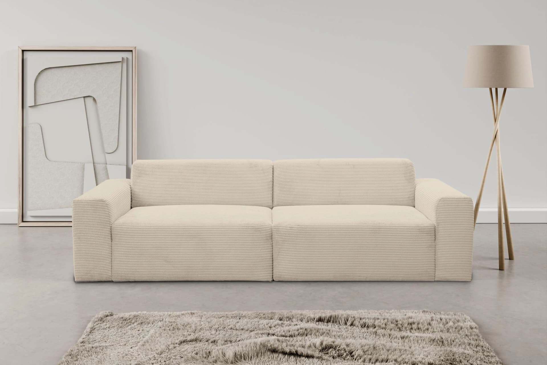 WERK2 Sofa Zeus 3-Sitzer Beige Modern Urban