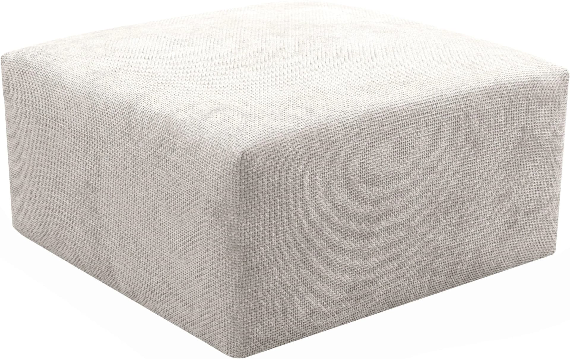 WERK2 Polsterhocker Zeus-XL Beige Natur Urban Optik