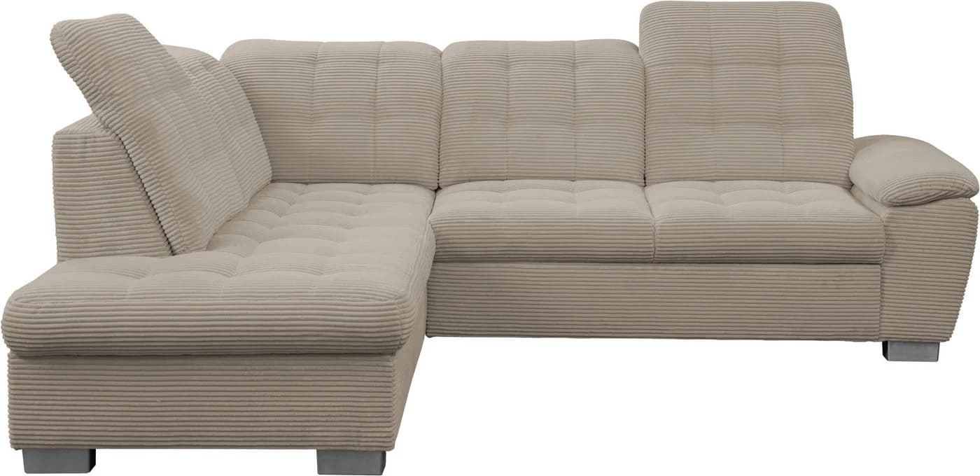 Ecksofa WERK2 "Bonny" inkl. Kopfteilverstellung, Bettfunktion, Stauraum, 265 cm, beige