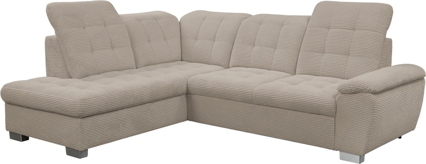 Ecksofa WERK2 "Bonny" inkl. Kopfteilverstellung, Bettfunktion, Stauraum, 265 cm, beige - Bild 4