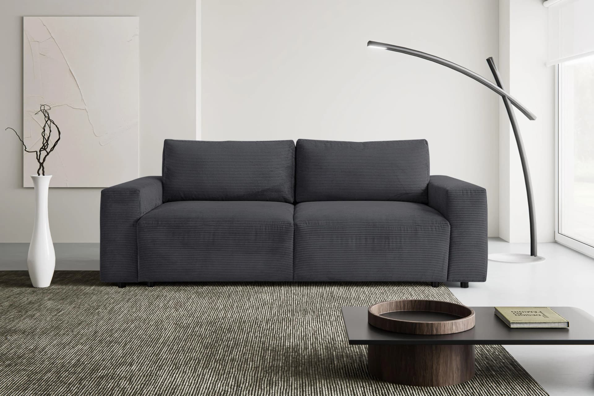 Schlafsofa WERK2 Lima inkl. Bettkasten, bequem, Mega Sofa, grau, 245 cm