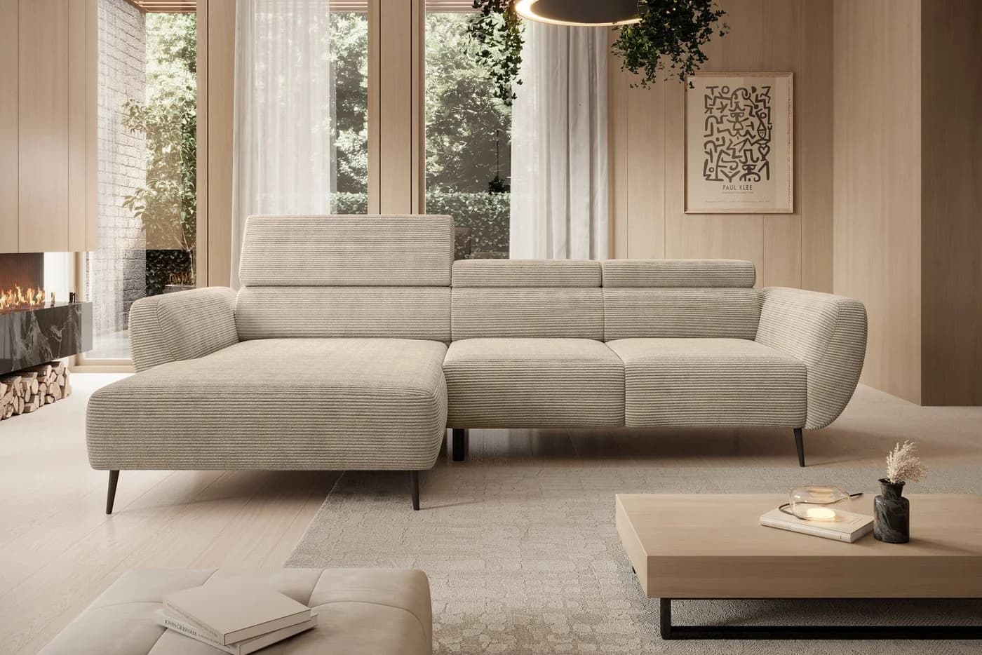 Ecksofa WERK2 Alisson Beige mit elektrischer Verstellung - Bild 2