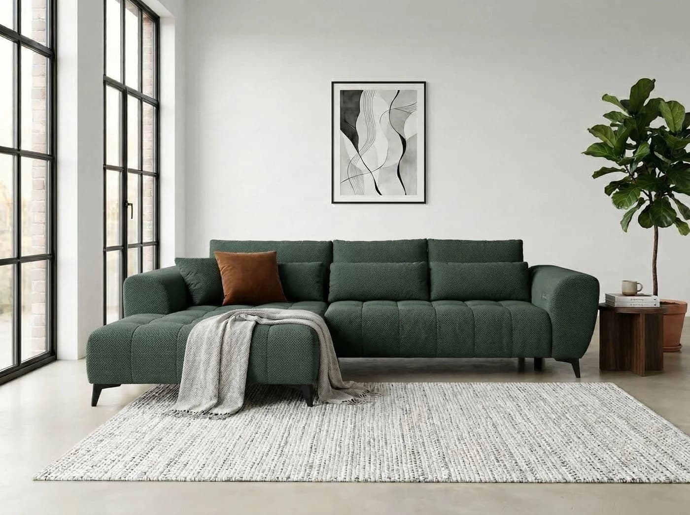 WERK2 Ecksofa Garay XXL-Liegefläche Komfort-Ottomane - Bild 2
