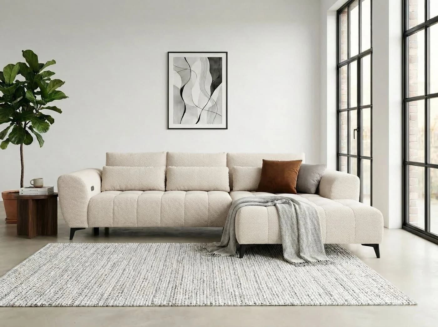 Ecksofa WERK2 "Garay" Beige XXL-Liegefläche - Bild 2