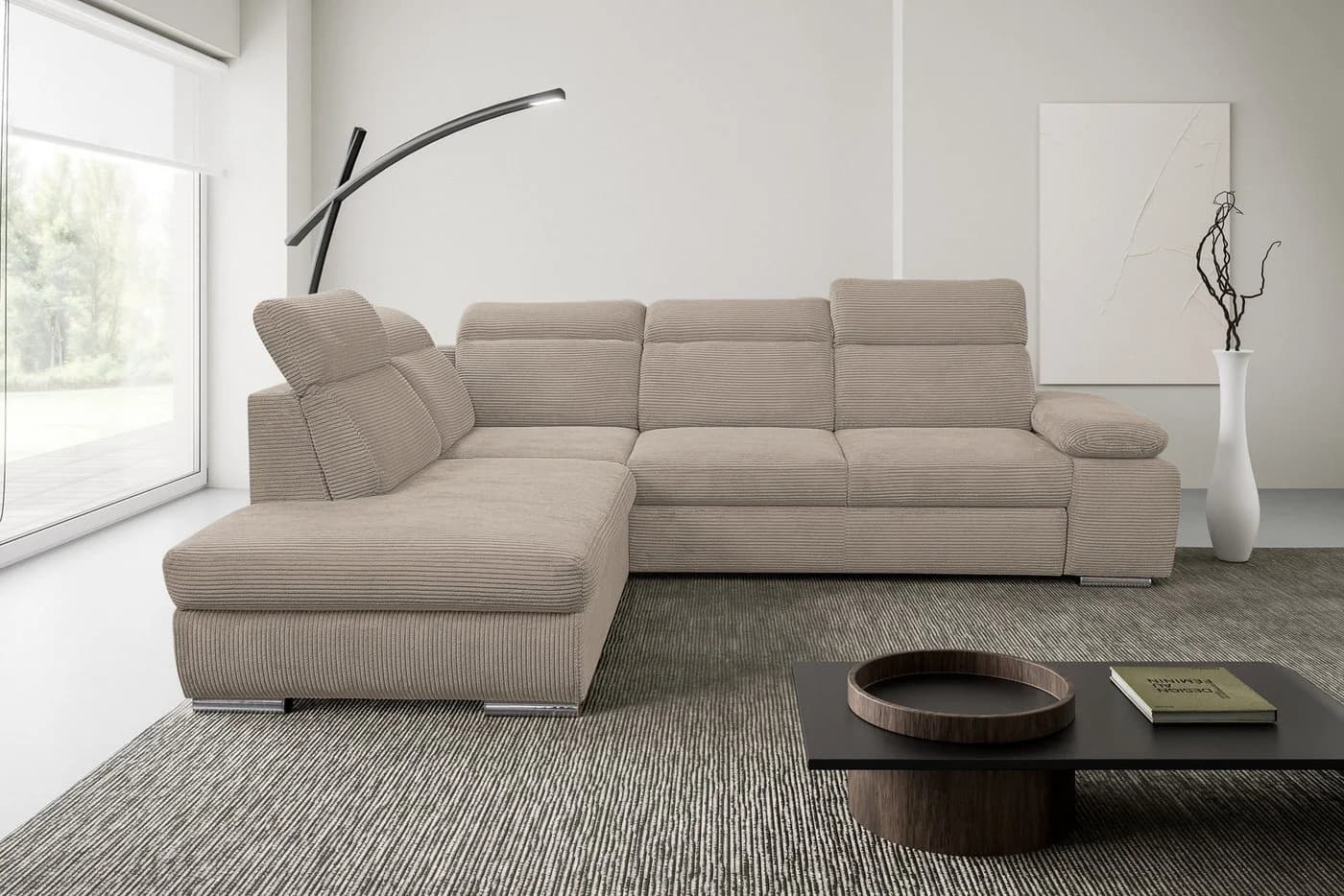 Ecksofa WERK2 Alicante Cord Beige mit Bettkasten - Bild 2