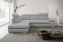 Ecksofa WERK2 Alicante Cord Grau mit Bettkasten & verstellbaren Kopfstützen Bild 2