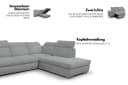 Ecksofa WERK2 Alicante Cord Bettfunktion Bettkasten 280cm L-Form Natur Bild 3