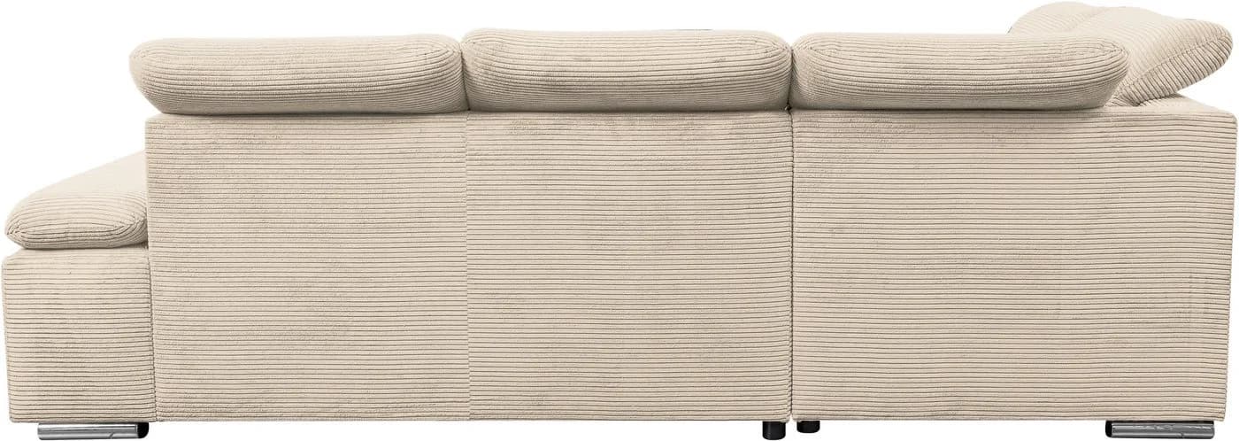 Ecksofa WERK2 Alicante Cord Bettfunktion Bettkasten 280cm L-Form Natur - Bild 5