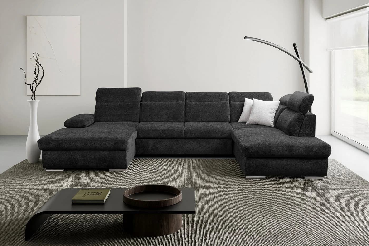 WERK2 Wohnlandschaft Cordoba inkl. Bett, Bettkasten & Kopfteilfunktion, Breite 359 cm, bequem, komfortable Wellenunterfederung, inkl. Schlaffunktion, U-Form - Bild 2