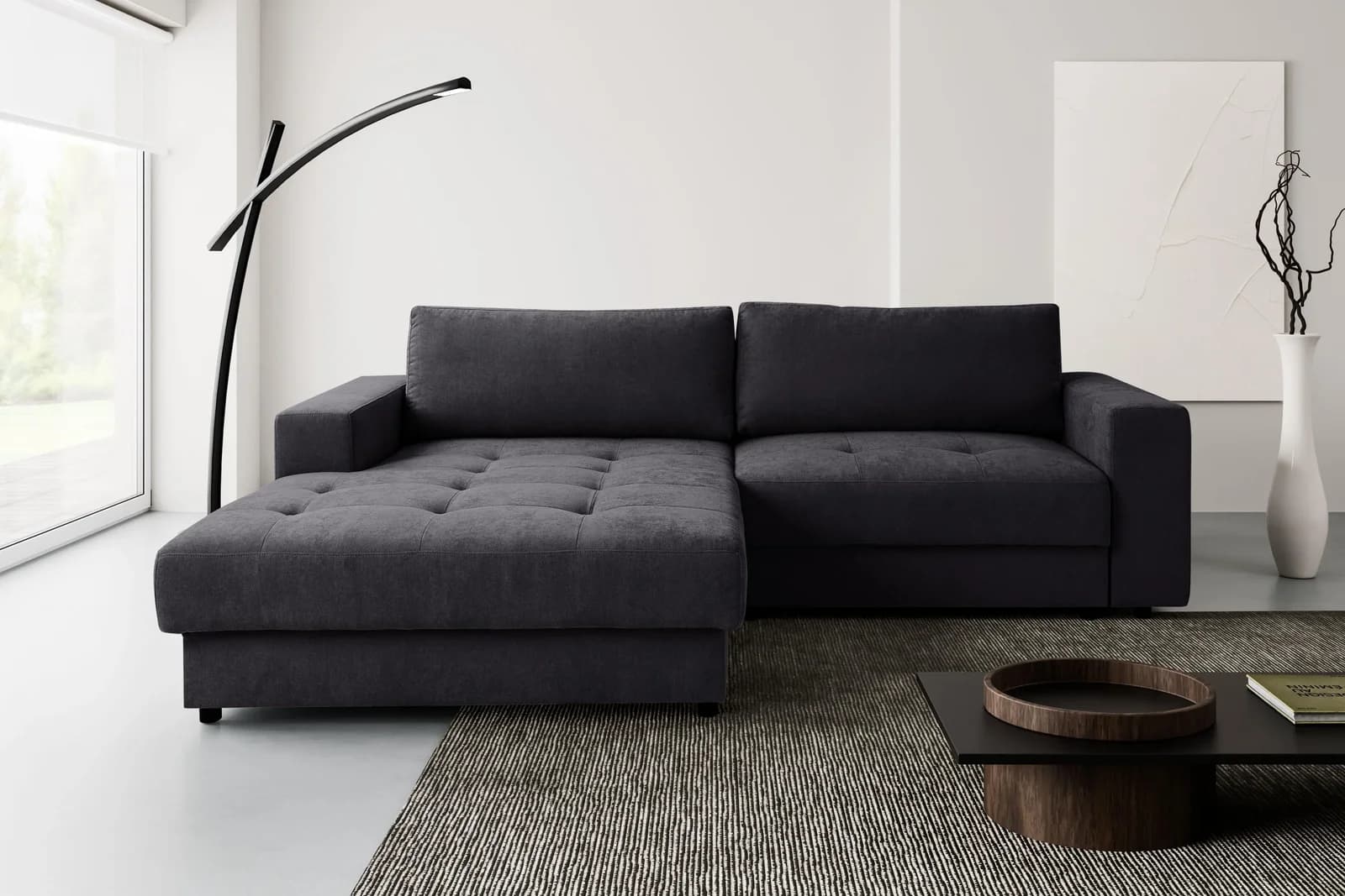 Ecksofa WERK2 Indiana inkl. Bettfunktion & Bettkasten, bequem, Breite 270cm, L-Form, grau