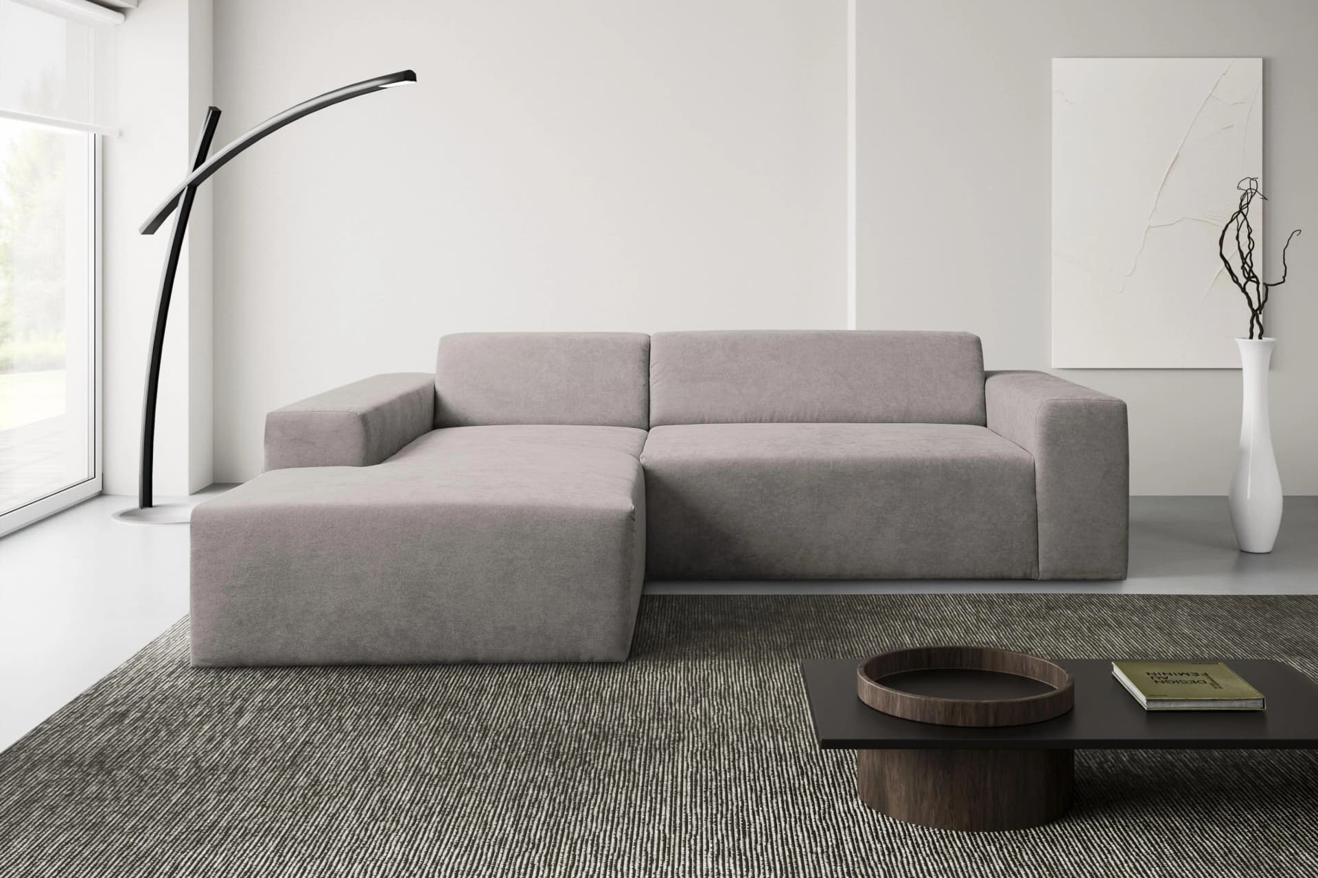 OTTO HOME Ecksofa WERK2 Zeus-L Beige Polyätherschaum-Polsterung