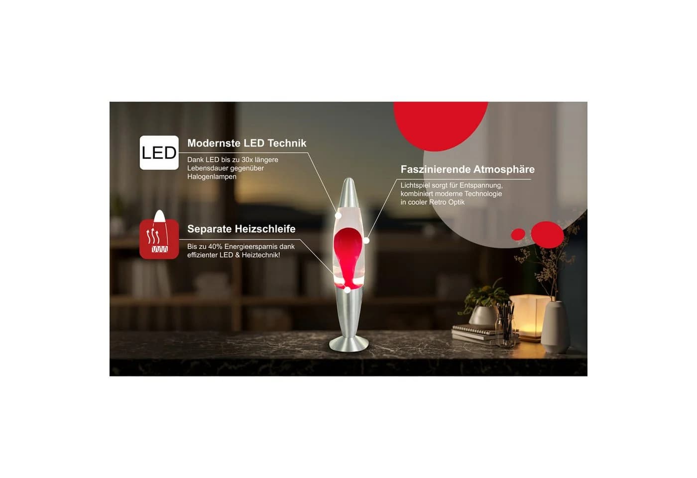 LED-Lavalampe im Retro-Stil