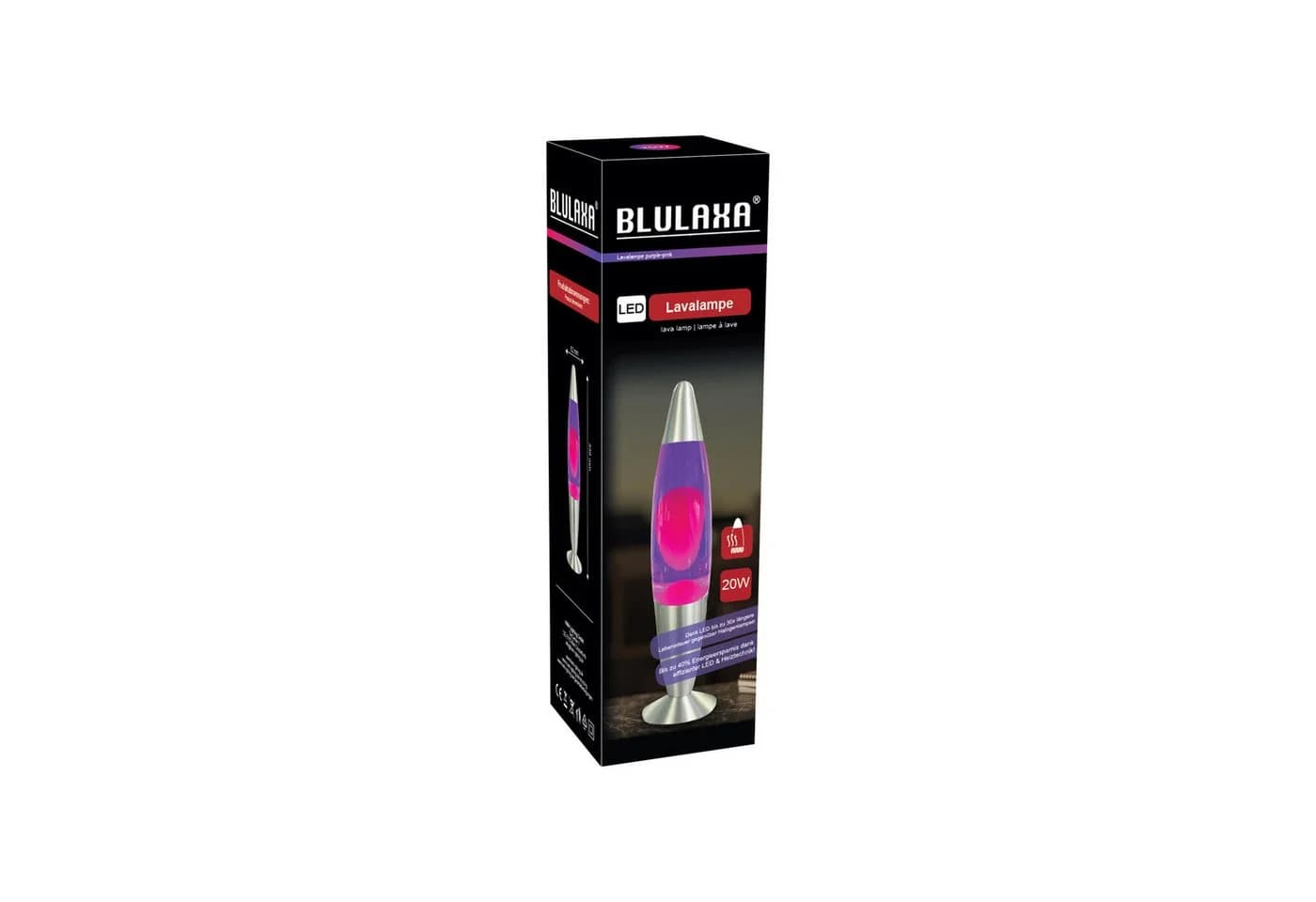 BLULAXA LED Lavalampe Retro-Design Rosa/Lila - Bild 5