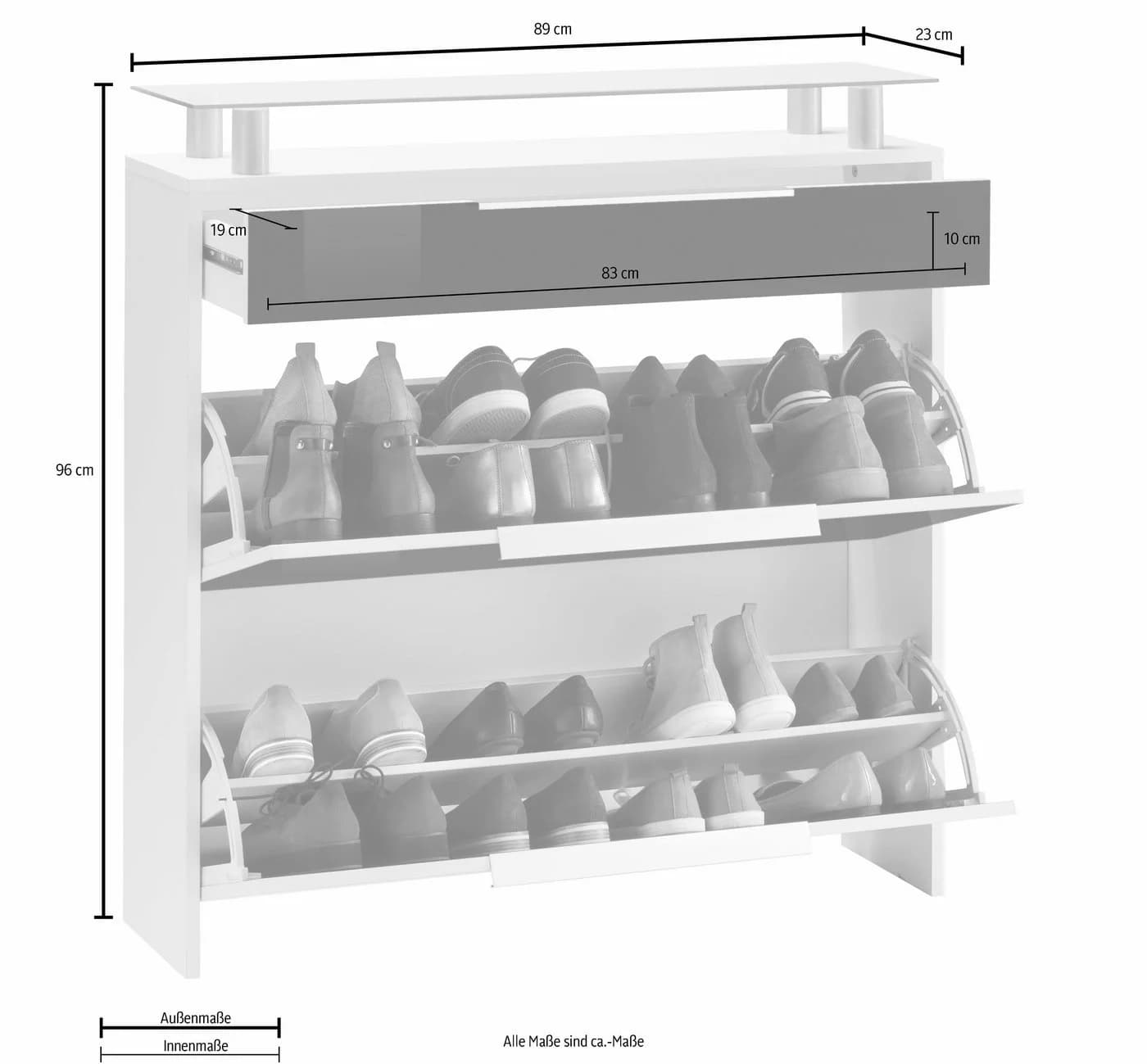 Borchardt Möbel Schuhschrank Oliva Weiß Modern - Bild 2