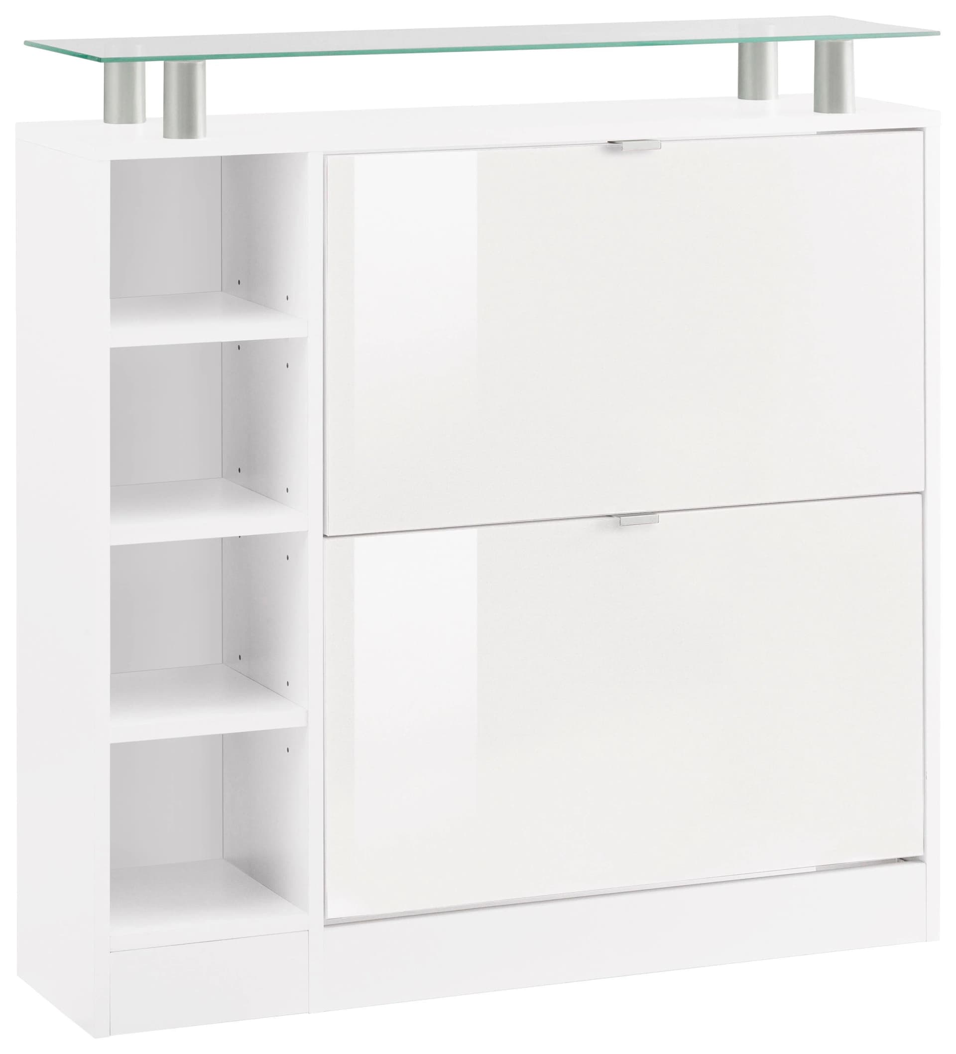 Borchardt Möbel Schuhschrank Dolly Weiß mit Glasablage
