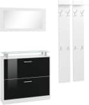 Garderoben-Set Borchardt Möbel Finn Weiß/Schwarz Hochglanz mit Spiegel Bild 2