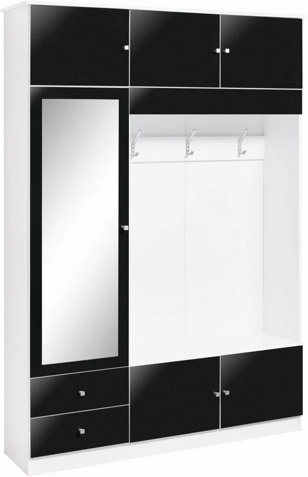 BORCHARDT MÖBEL Garderobenschrank Kompakta Schwarz Weiß Hochglanz - Bild 2