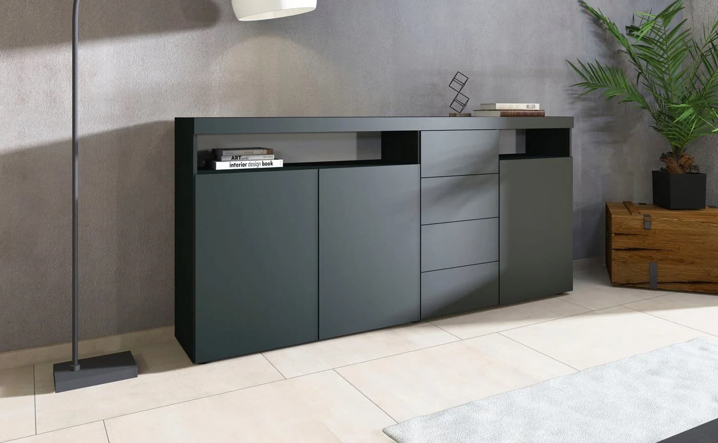 BORCHARDT MÖBEL Highboard Kapstadt Schwarz Push-to-open - Bild 3