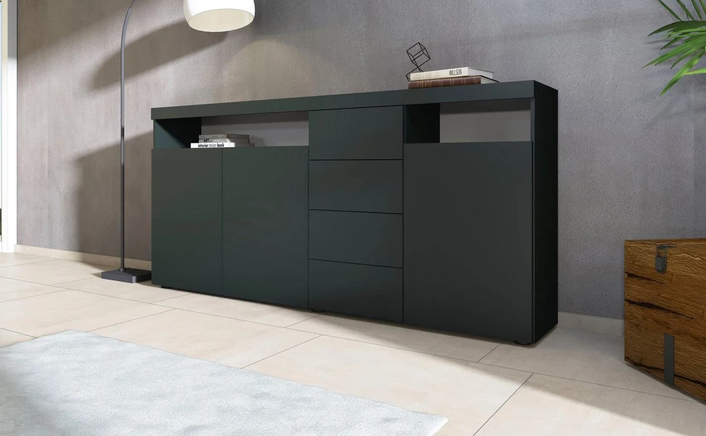 BORCHARDT MÖBEL Highboard Kapstadt Schwarz Push-to-open - Bild 4