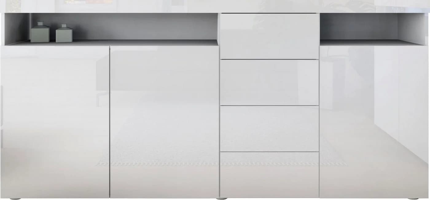 BORCHARDT MÖBEL Highboard Kapstadt Weiß Glänzend Push-to-open - Bild 3
