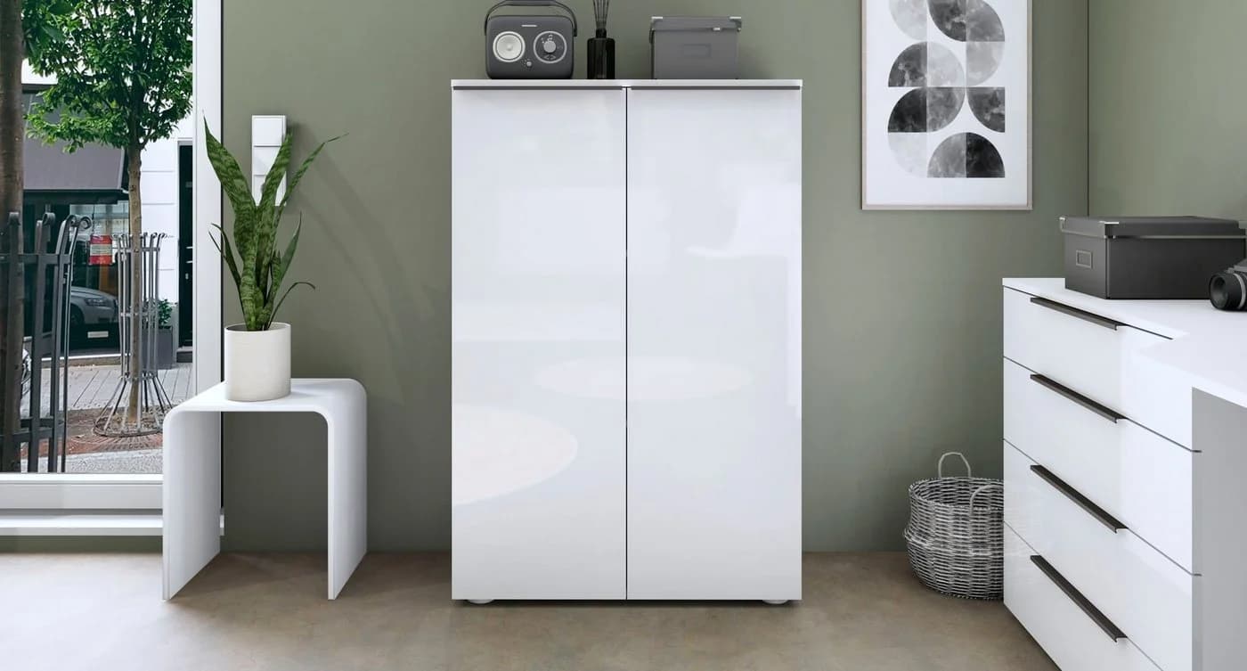 borchardt Möbel Aktenschrank Tom Weiß Hochglanz Modern