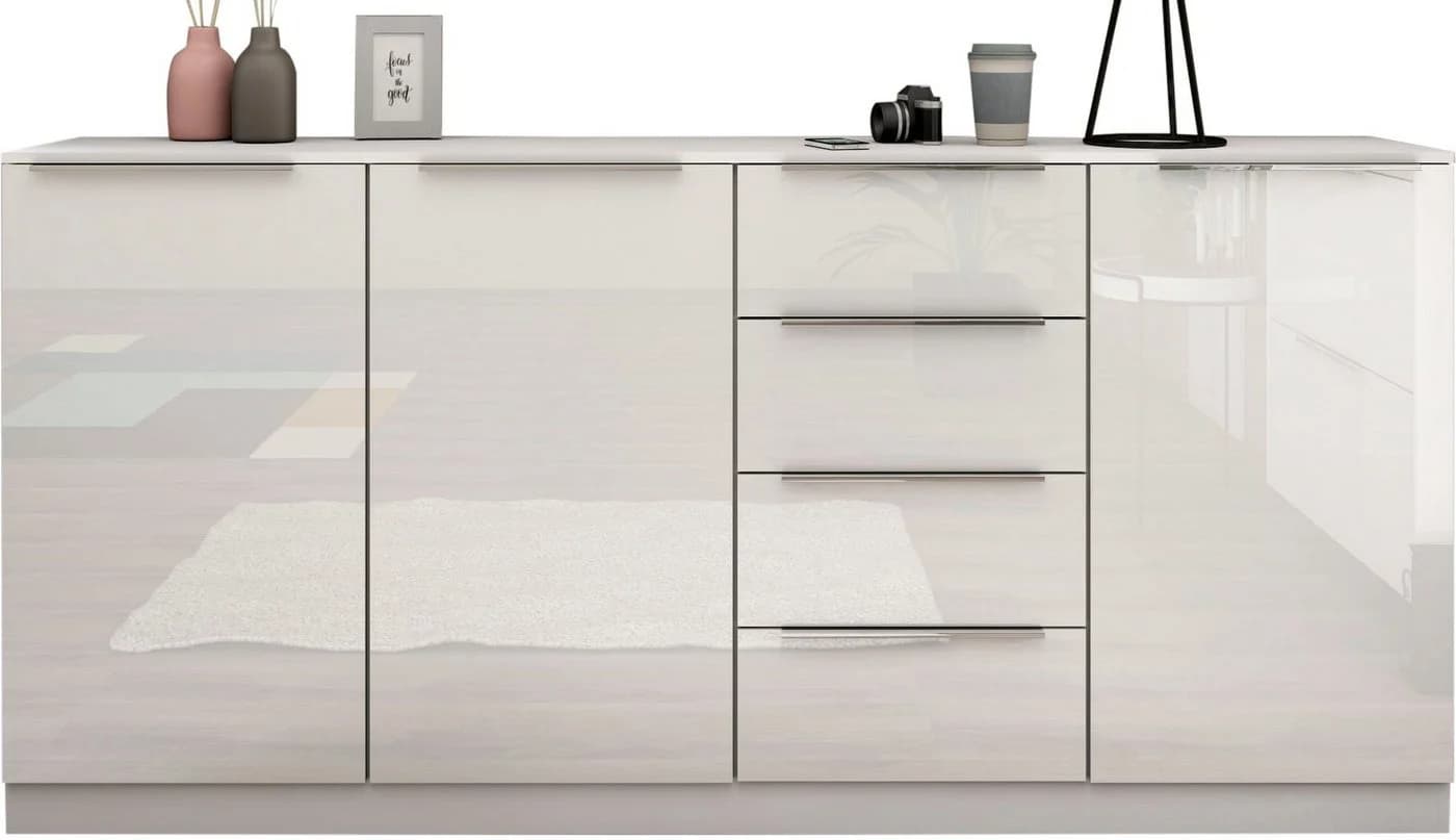 Borchardt Möbel Highboard Oliva Weiß Hochglanz Sideboard - Bild 2