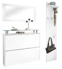 Garderoben-Set Rena mit Schuhschrank, Paneel und Spiegel weiß Bild 4
