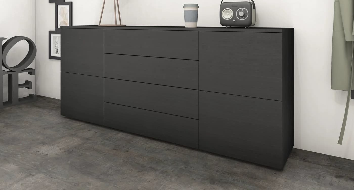Borchardt Möbel Sideboard Rova Schwarz Matt 166 cm - Bild 2