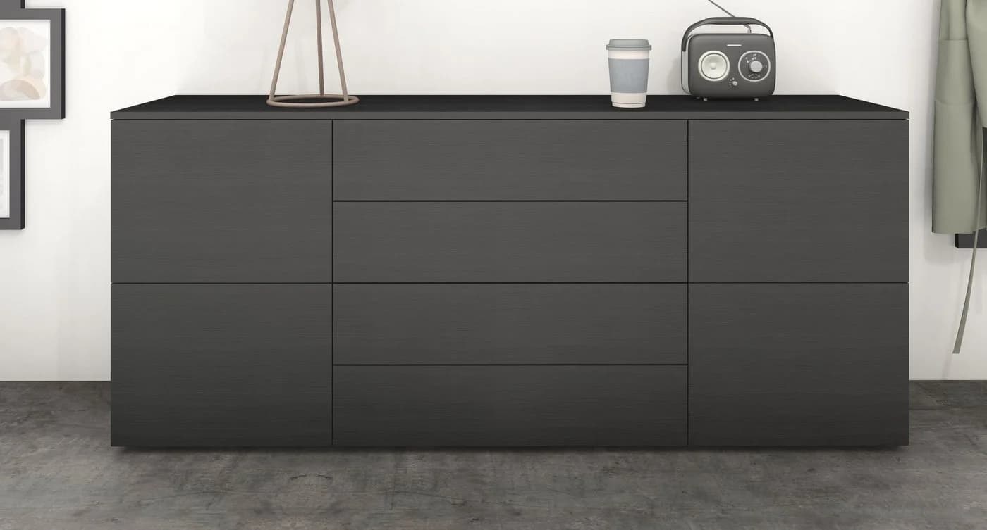 Borchardt Möbel Sideboard Rova Schwarz Matt 166 cm - Bild 3