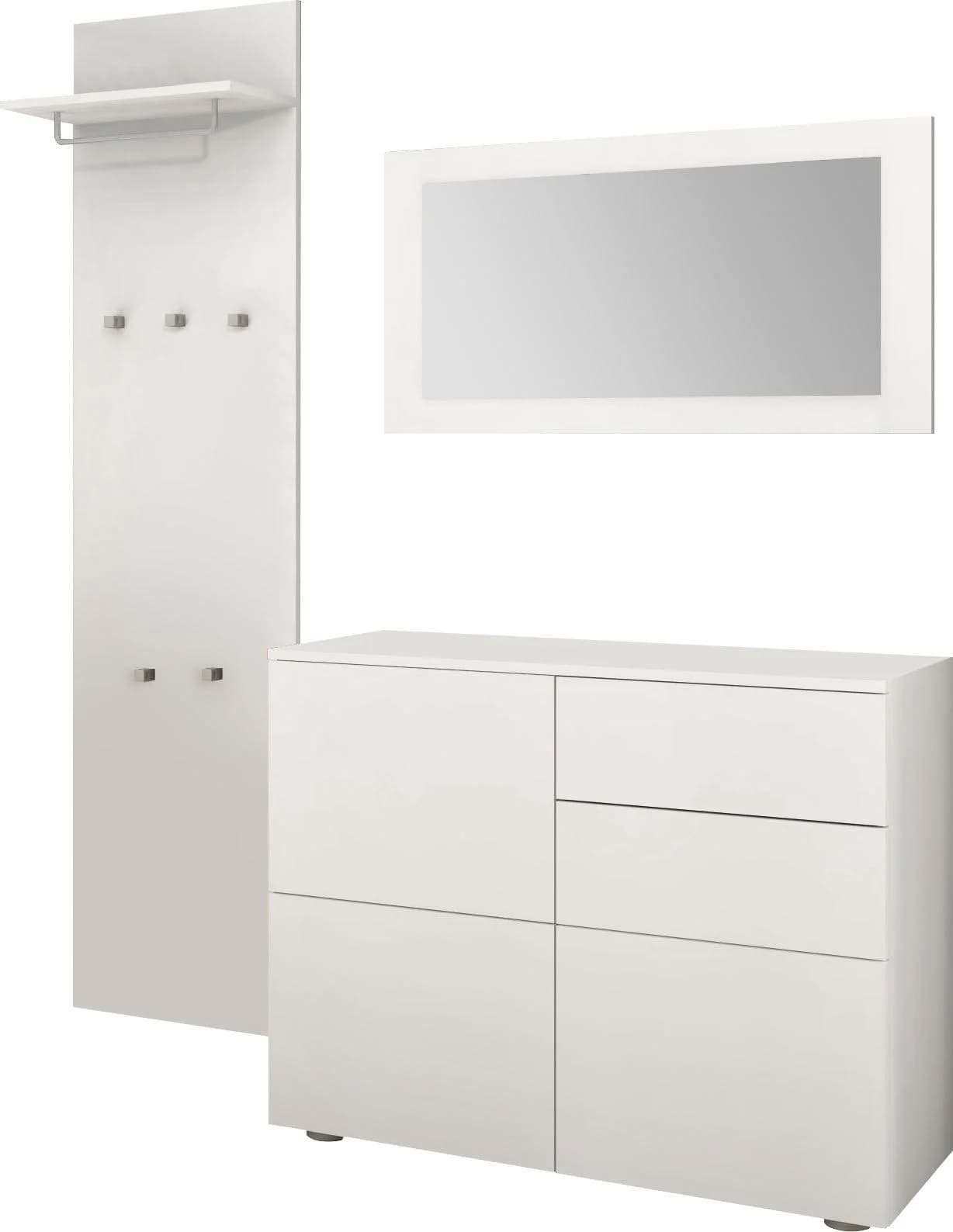 BORCHARDT MÖBEL Rova Garderoben-Set Weiß Modern 3-tlg