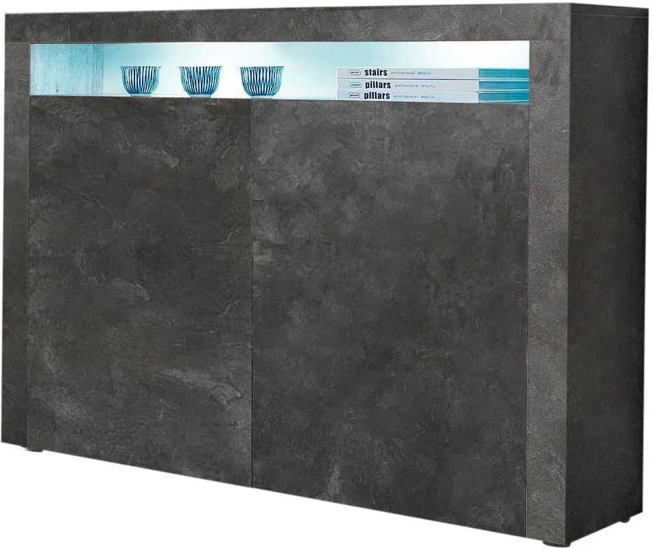 BORCHARDT MÖBEL Highboard Santa Fe Grau Rahmenoptik Push-to-Open