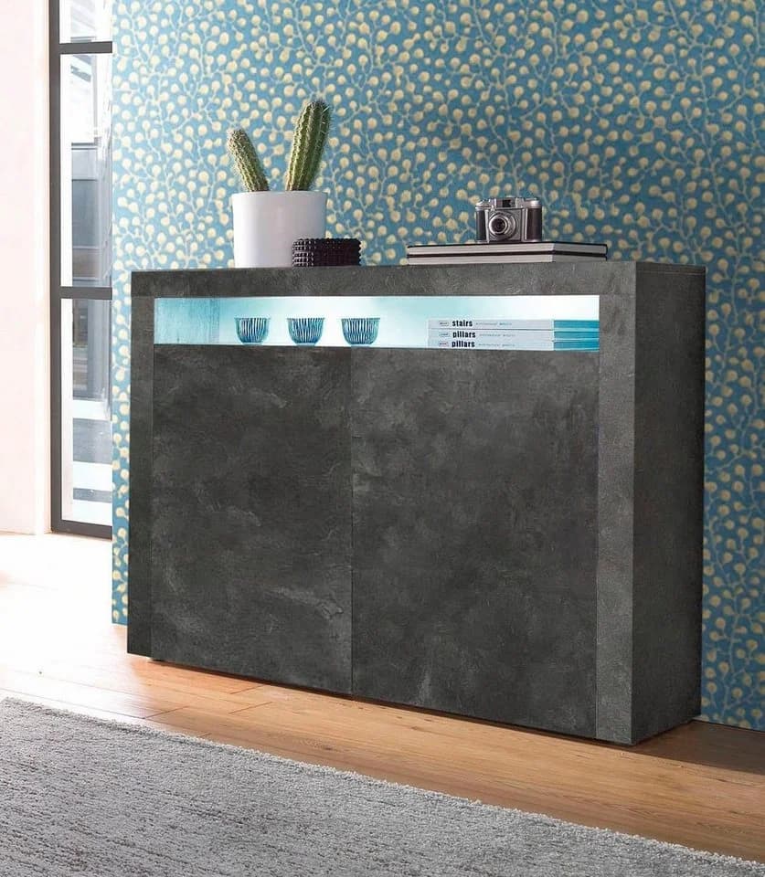 BORCHARDT MÖBEL Highboard Santa Fe Grau Rahmenoptik Push-to-Open - Bild 2