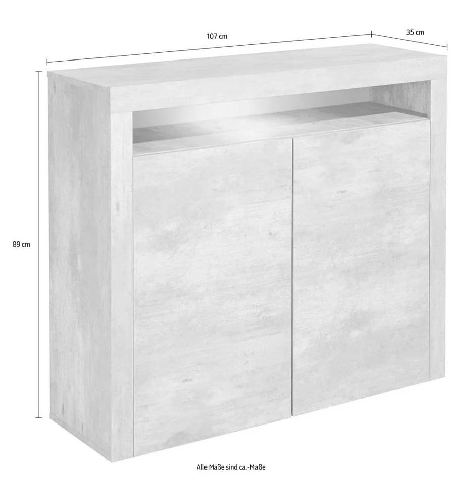 BORCHARDT MÖBEL Highboard Santa Fe Grau Rahmenoptik Push-to-Open - Bild 5